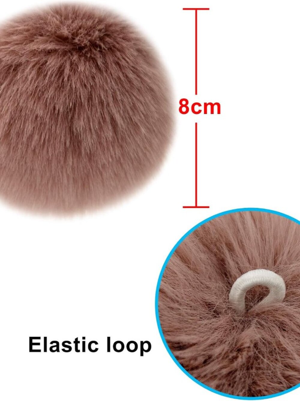 26 Pcs Faux Fur Pom Poms DIY Hat Pompom with Elastic Loop Soft Color - Picture 3 of 7